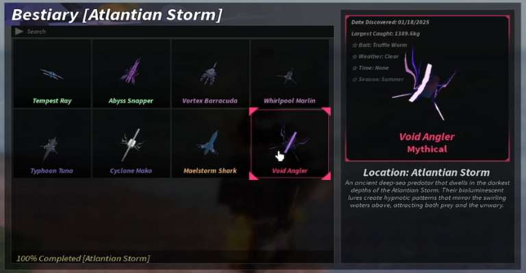 Atlantean Storm의 8 개 물고기 모두 (100% Bestiary)