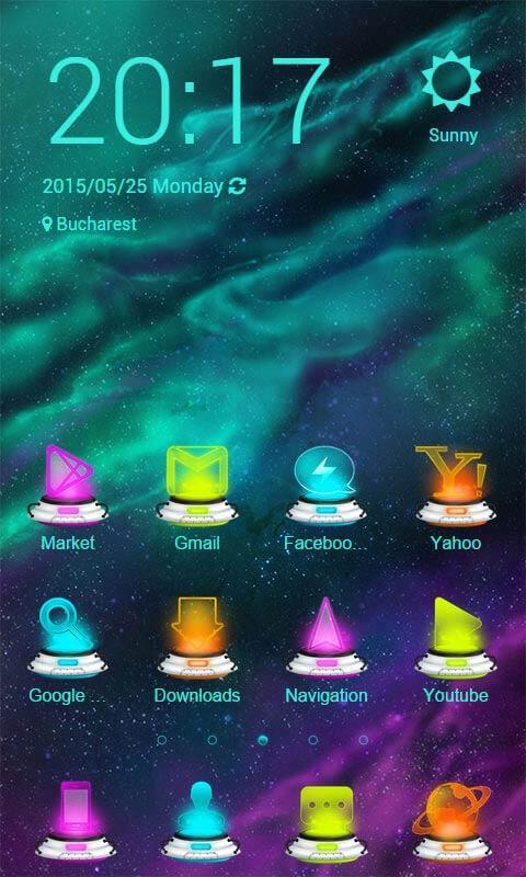 Galaxy Hologram Launcher Theme