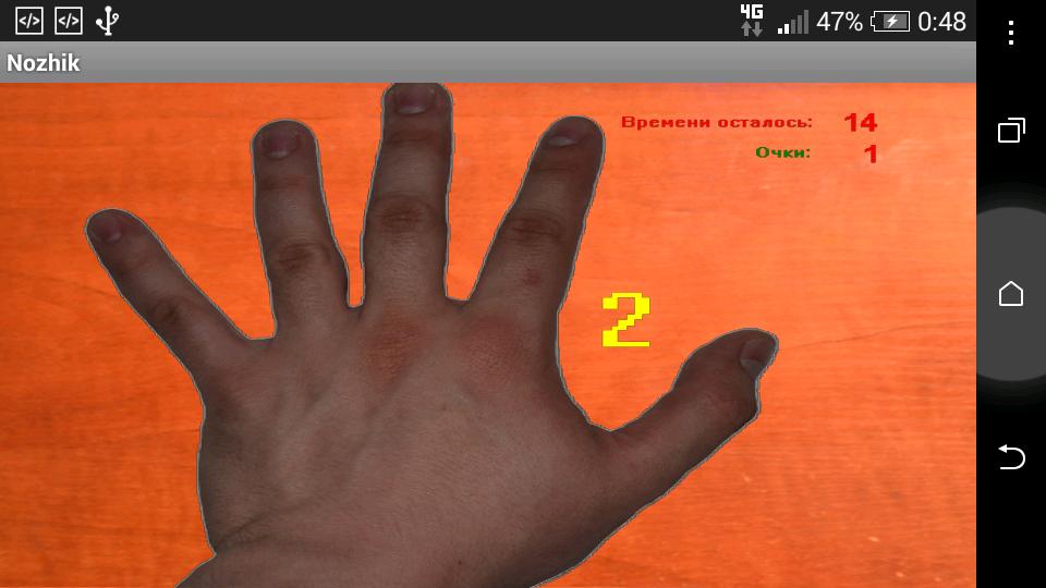 Knife and fingers
